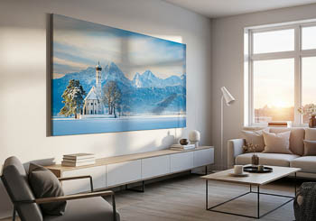 Wall Art | St. Coloman church and Alps in Bavaria during winter