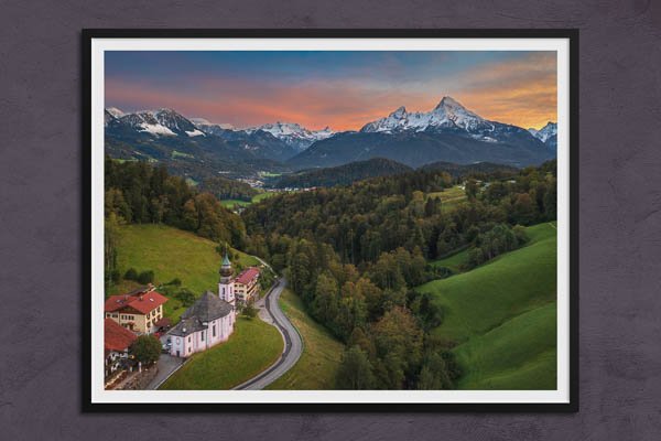 Poster / Kunstdruck | Maria Gern Kirche im Berchtesgadener Land