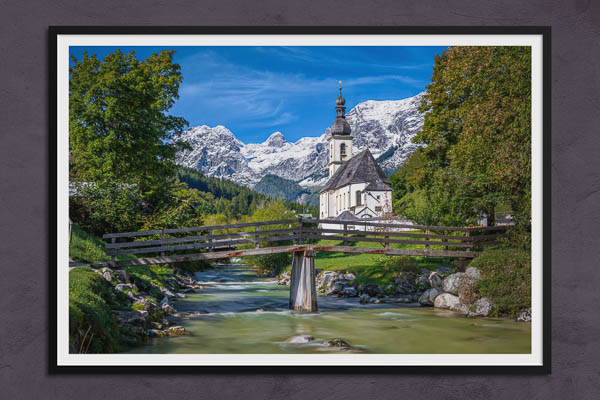 Fine Art Print | Church of Ramsau in Berchtesgadener Land