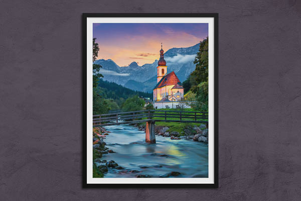Fine Art Print | Church of Ramsau in Berchtesgadener Land