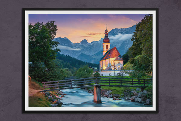 Fine Art Print | Church of Ramsau in Berchtesgadener Land