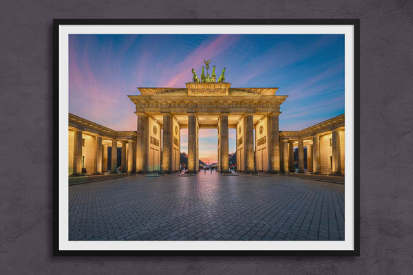 Poster / Kunstdruck | Brandenburger Tor in Berlin zum Sonnenuntergang