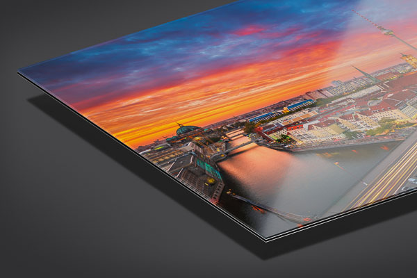 Acrylglas | Skyline von Berlin zum Sonnenuntergang