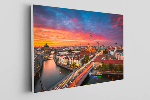 Leinwand | Skyline von Berlin zum Sonnenuntergang