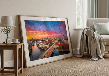 Wandbild | Skyline von Berlin zum Sonnenuntergang