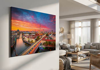 Wandbild | Skyline von Berlin zum Sonnenuntergang