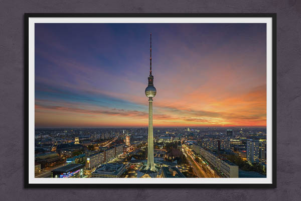Fine Art Print | TV tower in Berlin during sunset
