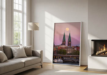 Wall Art | Full moon over Bremen