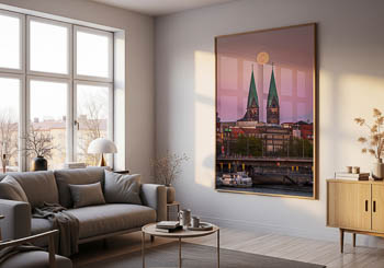 Wall Art | Full moon over Bremen