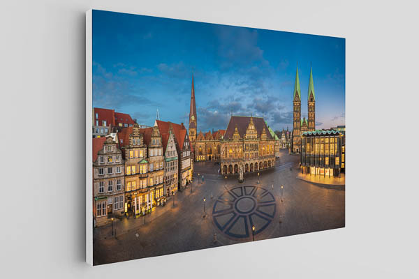 Canvas - Market square of Bremen at night