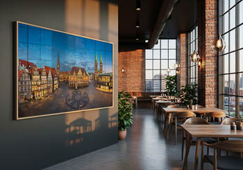 Wandbild | Marktplatz von Bremen bei Nacht