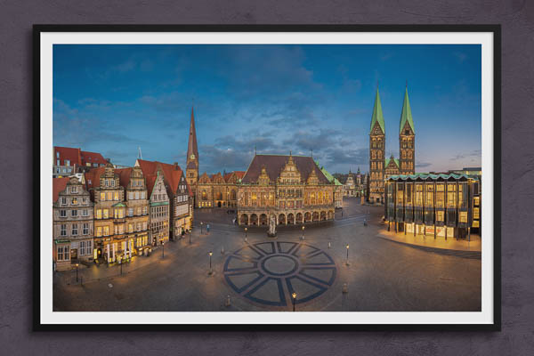 Fine Art Print | Market square of Bremen at night
