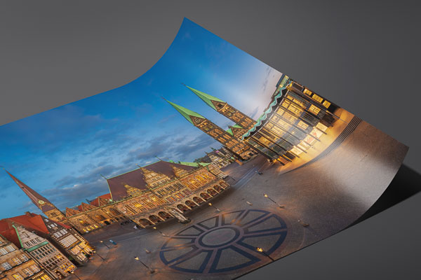 Fine Art Print | Market square of Bremen at night