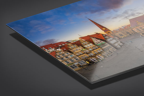 Acrylic Glass - Market square of Bremen at sunset
