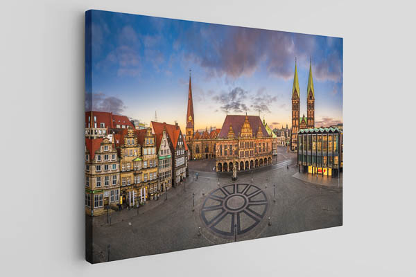 Canvas - Market square of Bremen at sunset