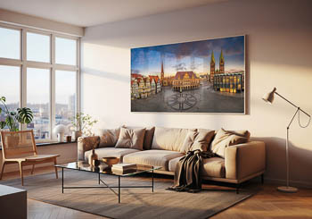 Wall Art | Market square of Bremen at sunset