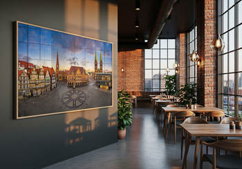 Wandbild | Marktplatz von Bremen zum Sonnenuntergang