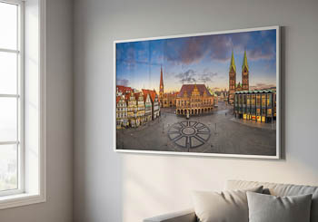 Wall Art | Market square of Bremen at sunset
