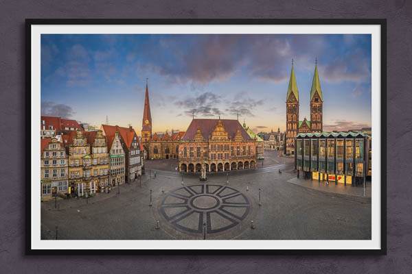 Fine Art Print | Market square of Bremen at sunset