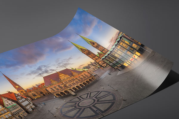 Fine Art Print | Market square of Bremen at sunset