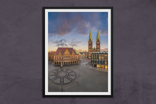 Fine Art Print | Market square of Bremen at sunset