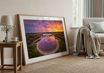 Parkhotel at sunrise in Bremen | Wall Art mockup