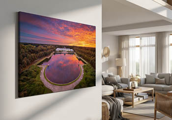 Parkhotel at sunrise in Bremen | Wall Art mockup