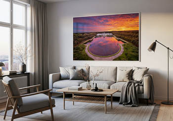 Parkhotel at sunrise in Bremen | Wall Art mockup