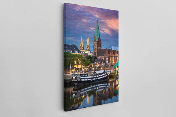 Leinwand | Abends in der historischen Stadt von Bremen