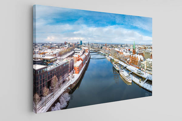 Canvas | Schlachte in Bremen on a winter day