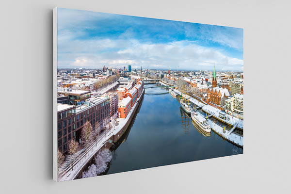 Canvas | Schlachte in Bremen on a winter day