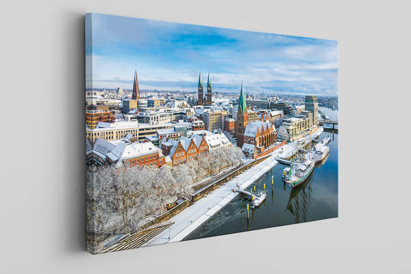 Leinwand | Schlachte in Bremen an einem Wintertag