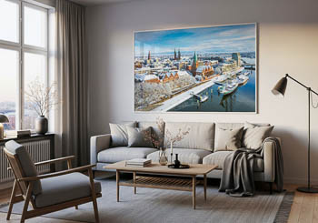 Wandbild | Schlachte in Bremen an einem Wintertag