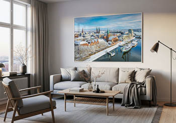 Wandbild | Schlachte in Bremen an einem Wintertag