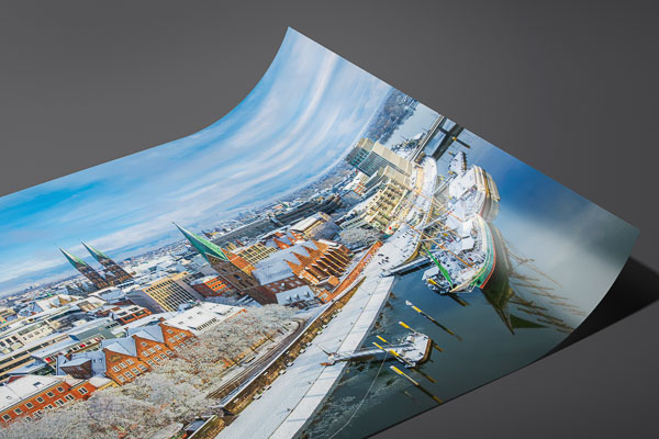 Kunstdruck / Poster | Schlachte in Bremen an einem Wintertag