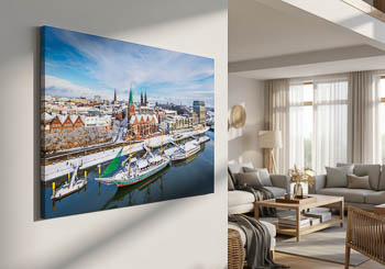 Wall Art | Schlachte in Bremen on a winter day