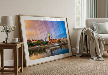 Wandbild | Regenbogen über der Schlachte in Bremen