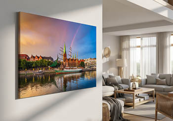 Wandbild | Regenbogen über der Schlachte in Bremen