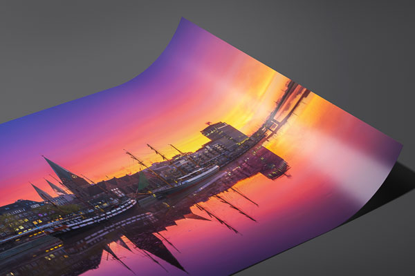 Kunstdruck / Poster | Sonnenaufgang an der Schlachte in Bremen