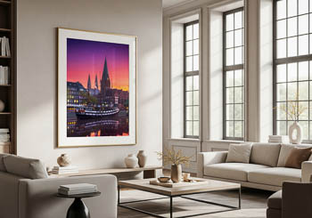 Wandbild | Sonnenaufgang an der Schlachte in Bremen