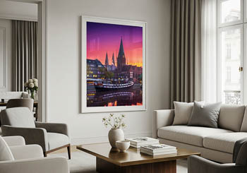 Wandbild | Sonnenaufgang an der Schlachte in Bremen