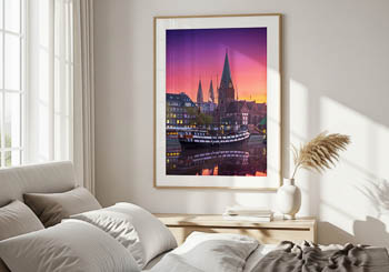 Wandbild | Sonnenaufgang an der Schlachte in Bremen