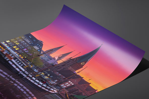 Kunstdruck / Poster | Sonnenaufgang an der Schlachte in Bremen