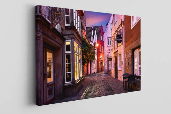 Canvas | Schnoor in Bremen at night