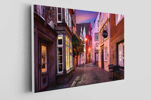Canvas | Schnoor in Bremen at night