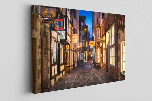 Leinwand | Schnoor in Bremen bei Nacht