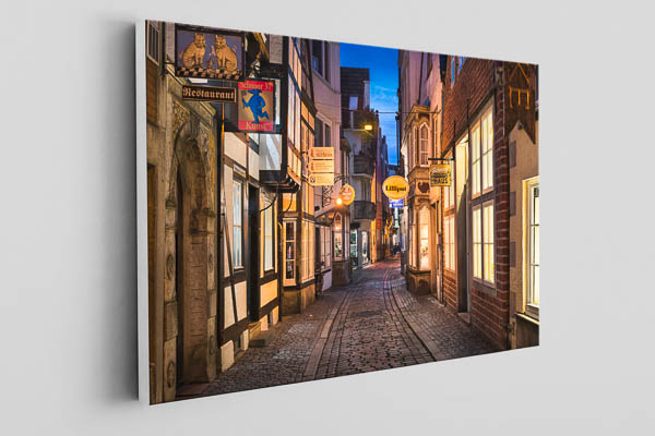 Leinwand | Schnoor in Bremen bei Nacht