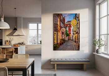 Wandbild | Schnoor in Bremen bei Nacht