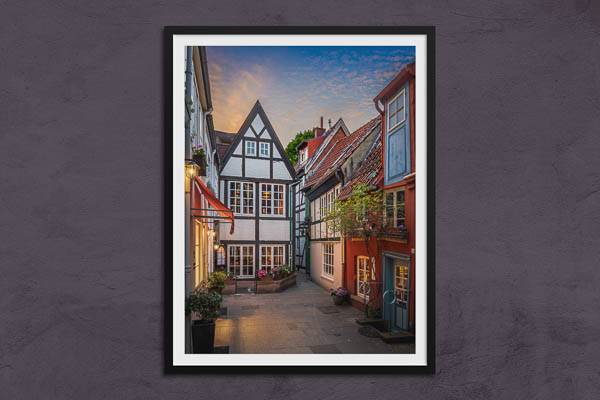 Poster / Kunstdruck | Sonnenaufgang im Schnoor, Bremen