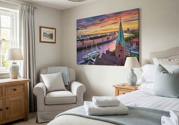 St. Martini Church in Bremen at sunset | Wall Art mockup